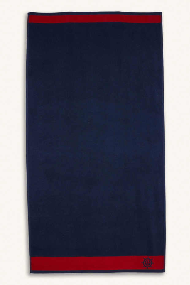 N7894Aznv31 Navy Blue Men's Cotton Beach Towel