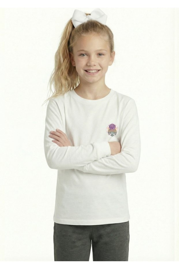 Printed Long Sleeve Girls' T-Shirt B11