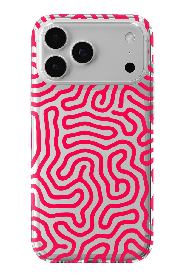 حافظة شفافة مطبوعة بتصميم خطوي متوافق مع آيفون 17 برو - 1