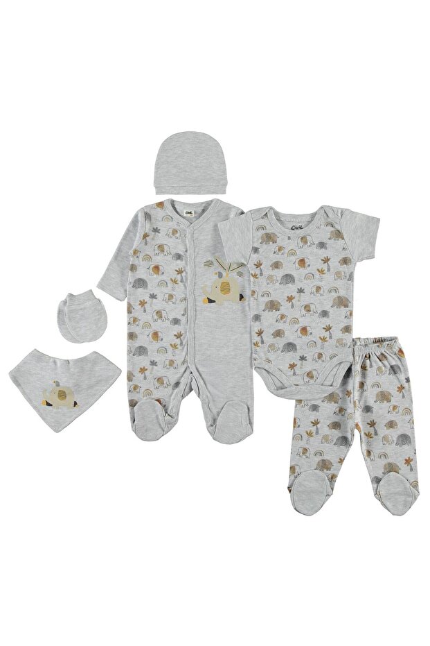 Baby Boy 6-Piece Bodysuit Sets - Gray