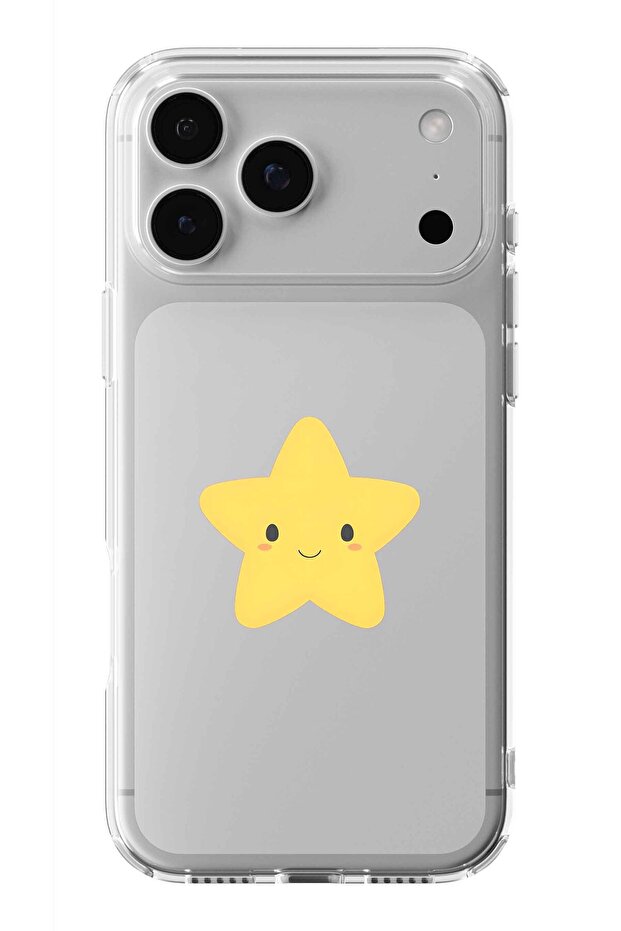 حافظة شفافة مطبوعة بتصميم نجمة متوافقة مع آيفون 17 برو - 1