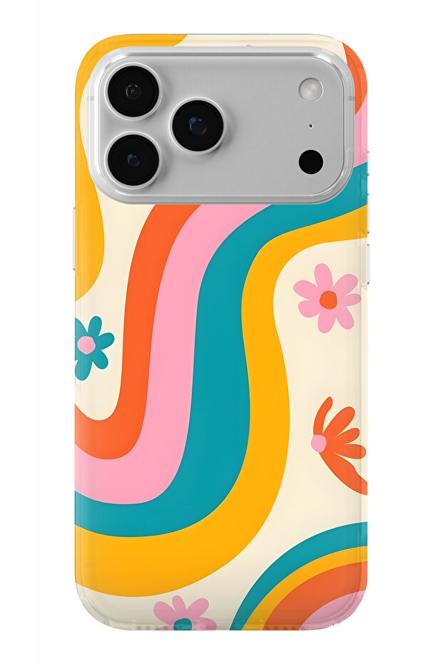 حافظة شفافة مطبوعة بتصميم ملون متوافق مع آيفون 17 برو - 1