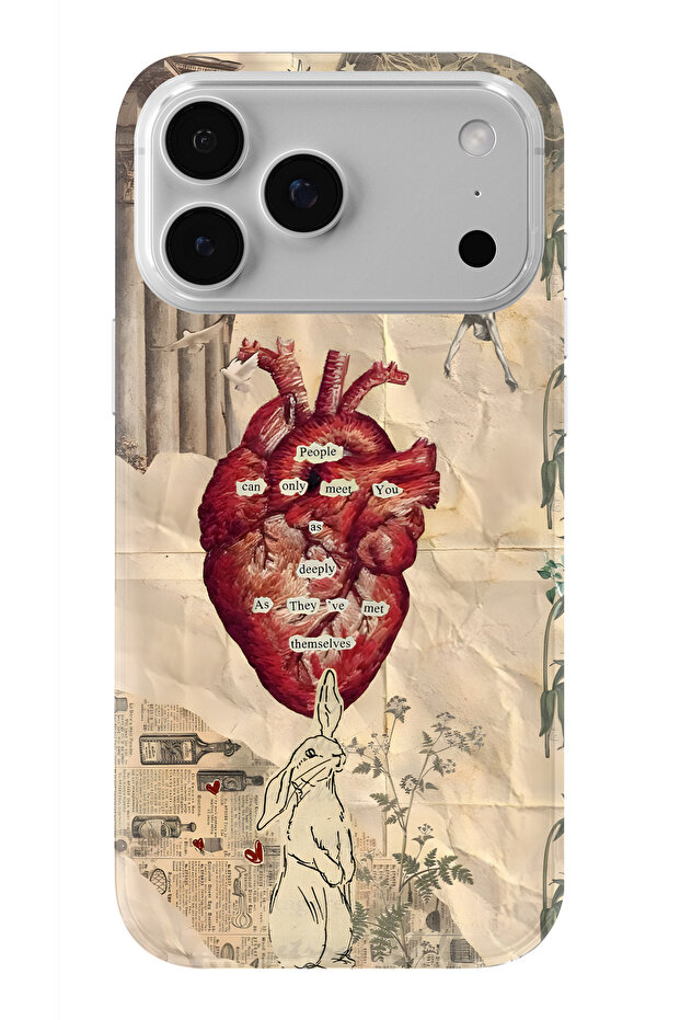 حافظة شفافة مطبوعة بتصميم قلب متوافقة مع آيفون 17 برو - 1