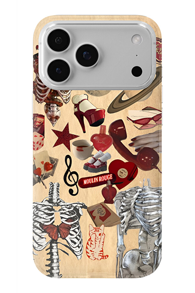 حافظة شفافة مطبوعة بتصميم هيكل عظمي متوافقة مع هاتف iPhone 17 Pro Max - 1