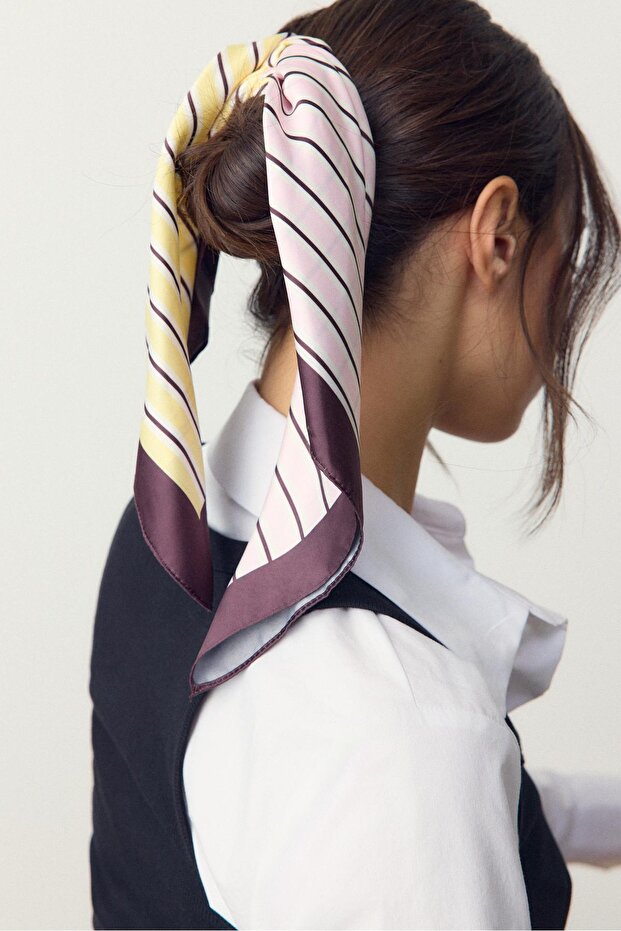 Kontrast çizgili fular - 1