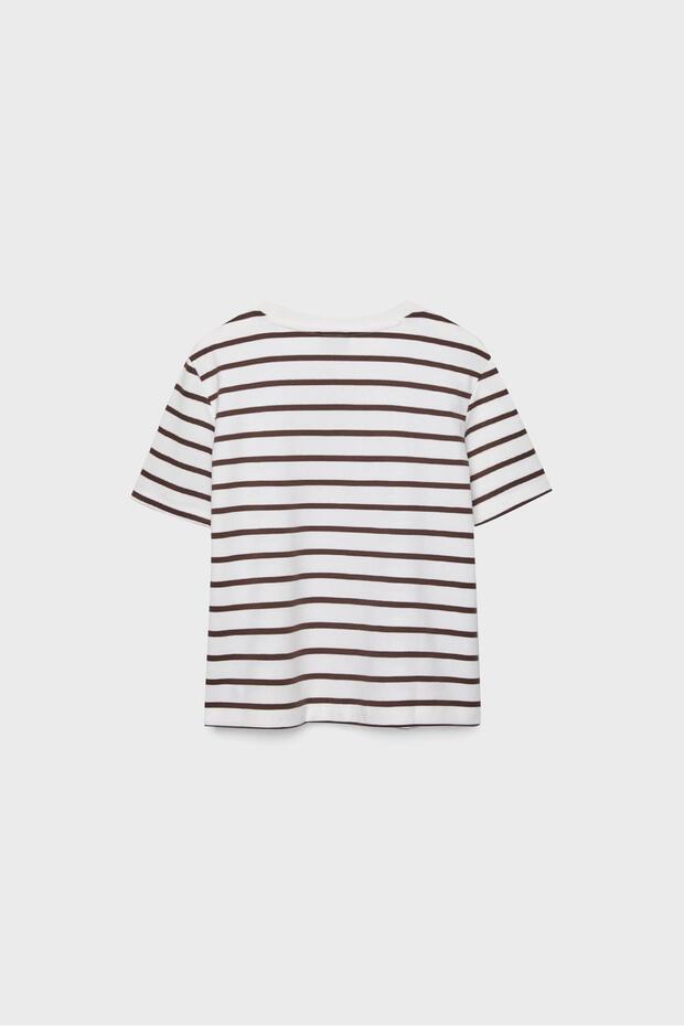 Çizgili, heavy weight, regular fit basic tişört - 7