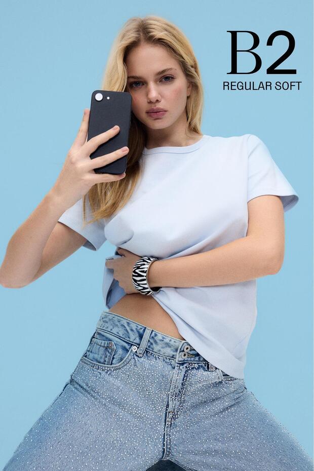 Yumuşak dokunuşlu regular basic tişört - 1