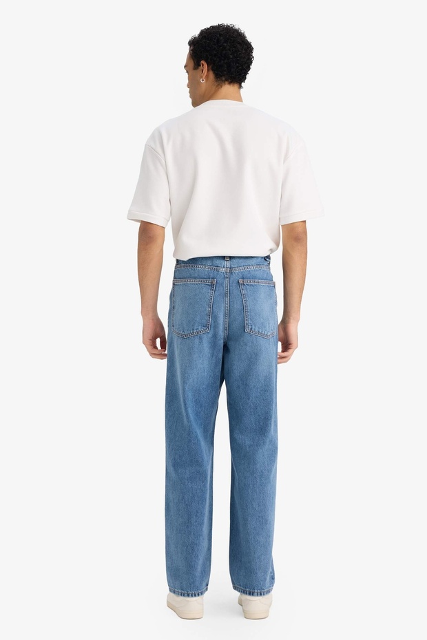 Ανδρικό τζιν παντελόνι E8422AX/NM28 ΜΕΣΑΙΟ ΜΠΛΕ - 5