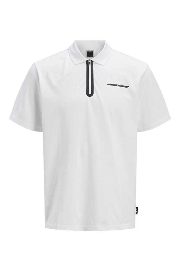 Jack jones fusion pique zip-up polo shirt for men 12273127