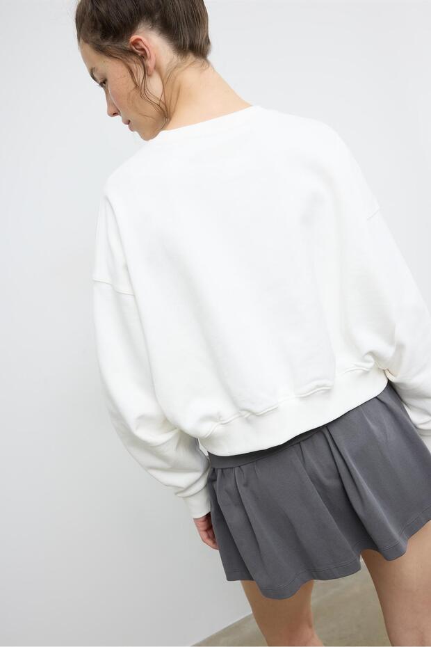 Basic desenli sweatshirt - 5