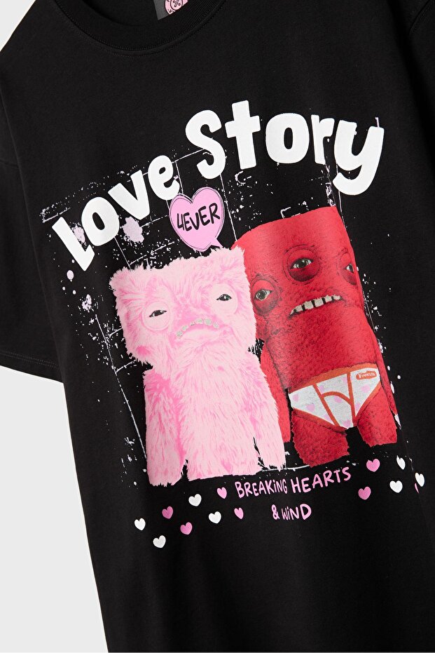 Oversize baskılı t-shirt - 8