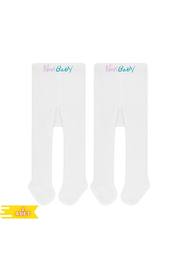2-Piece Baby & Kids Cotton Pantyhose, Newborn Cotton Girls Boys School Socks, White Ecru Pink
