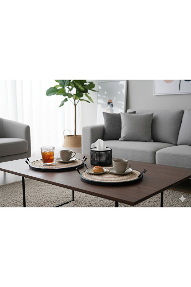 Serving tray set with tissue box - 3