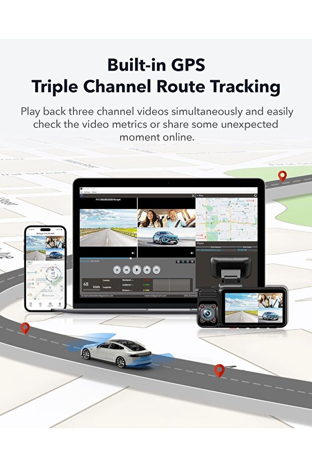 كاميرا F17 4K ثلاثية القنوات للسيارة - 5