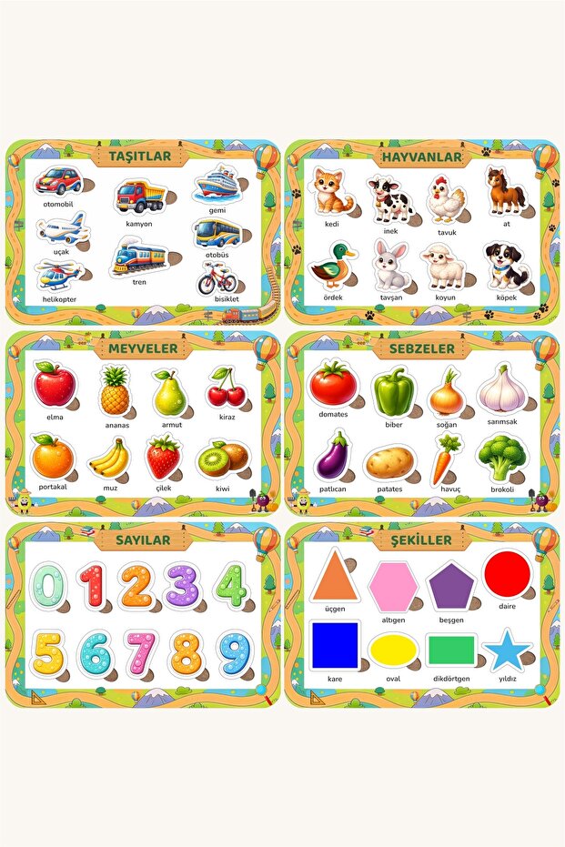 Wooden Turkish 6-Piece Mega Set, Educational - Instructional Puzzle Set1