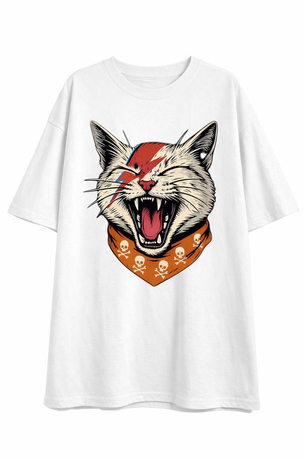 100% Cotton Unisex Hard Cat Printed T-Shirt