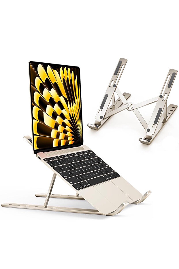حامل كمبيوتر محمول قابل للطي من الألومنيوم عالي الجودة، متوافق مع أجهزة iPad وMacbook