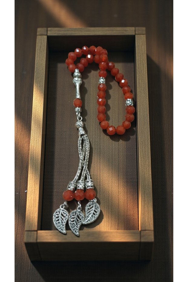 Natural Stone Agate Men's Prayer Beads 33 Pieces Faceted Cut