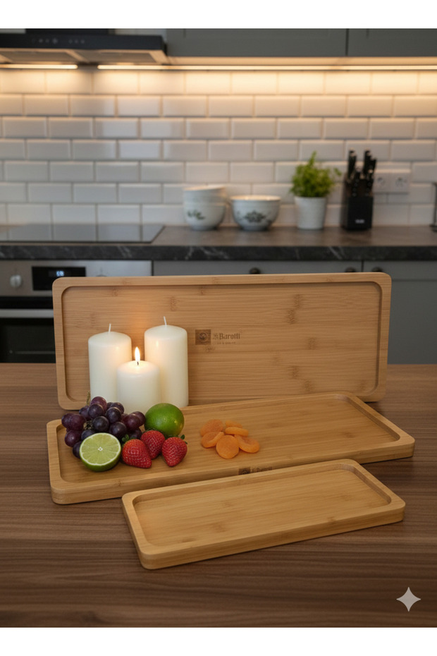 3'lü Bambu Sunum Seti - 1