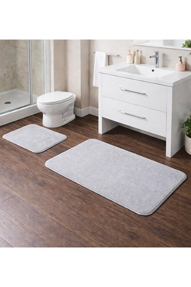 Double bathroom mat set