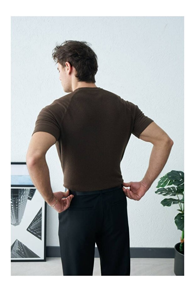 Erkek Reglan Kol Basic Triko Tshirt - 3