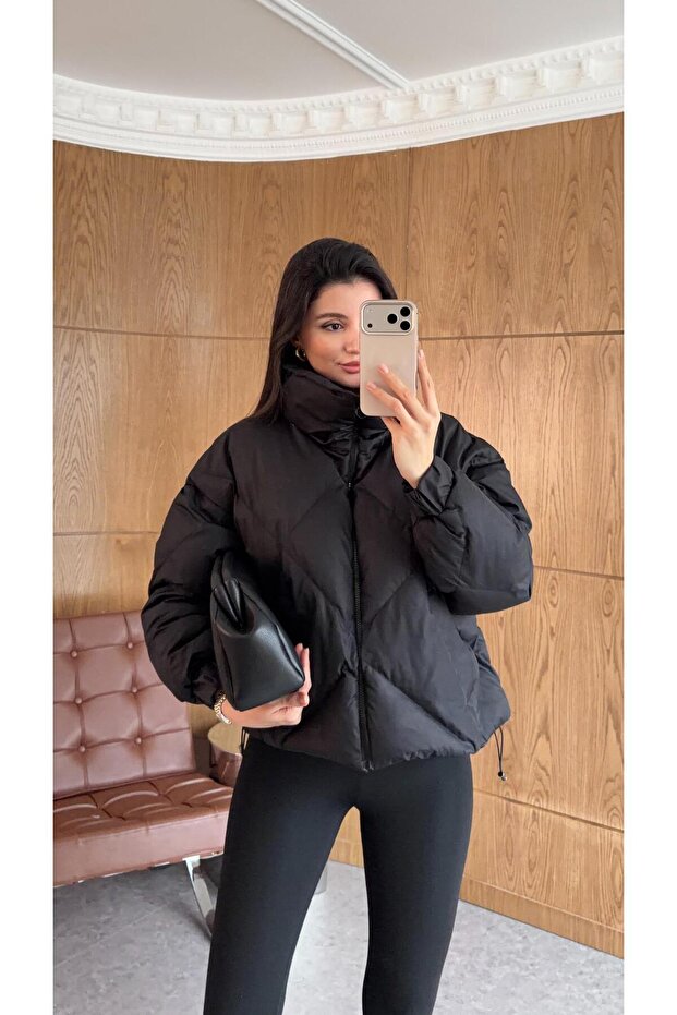 Black Coat with Diamond Slices