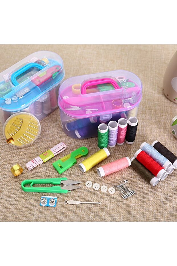 Special Boxed 40 Piece Mini Sewing Set Needle Thread Fisherman Scissors Tape Measure Ring