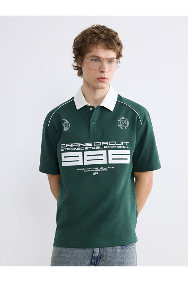 Selections I Devrik Roba Collar Printed Men's T-Shirt from Freezen Store