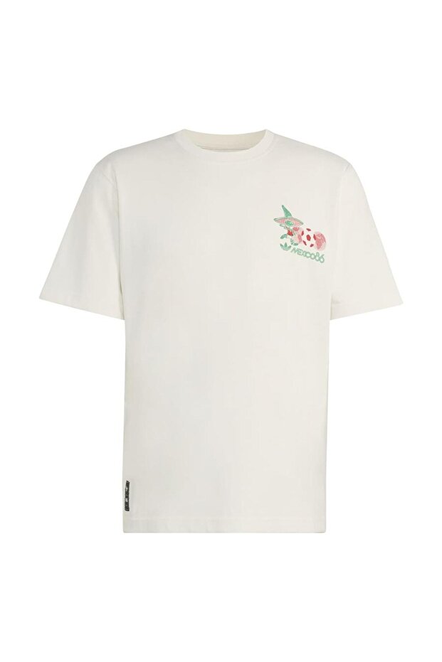 Men's White T-Shirt Mascot Tee Piq Ke2037