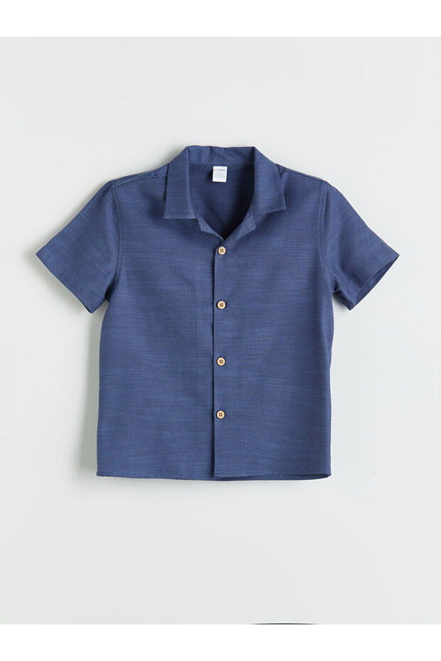 Basic Cotton Boy's Shirt with Nevavm Difference