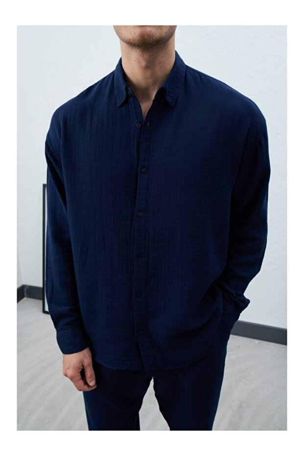 Men's Muslin Fabric Oversized Shirt