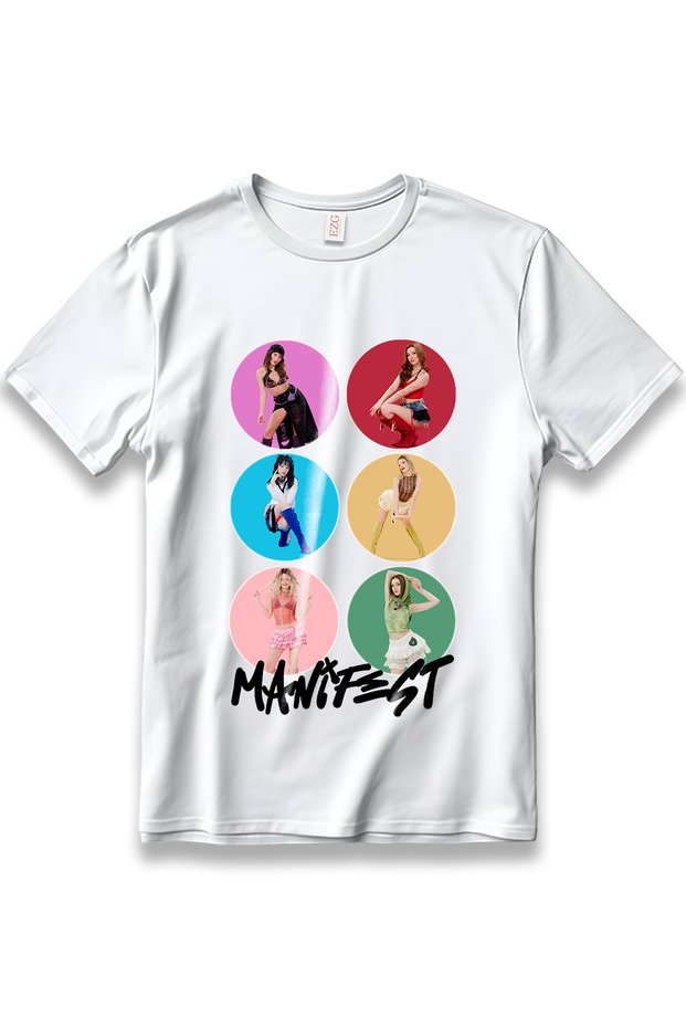 Manifest Colorful Printed T-Shirt Unisex 100% Cotton Breathable Thick Fabric T-Shirt