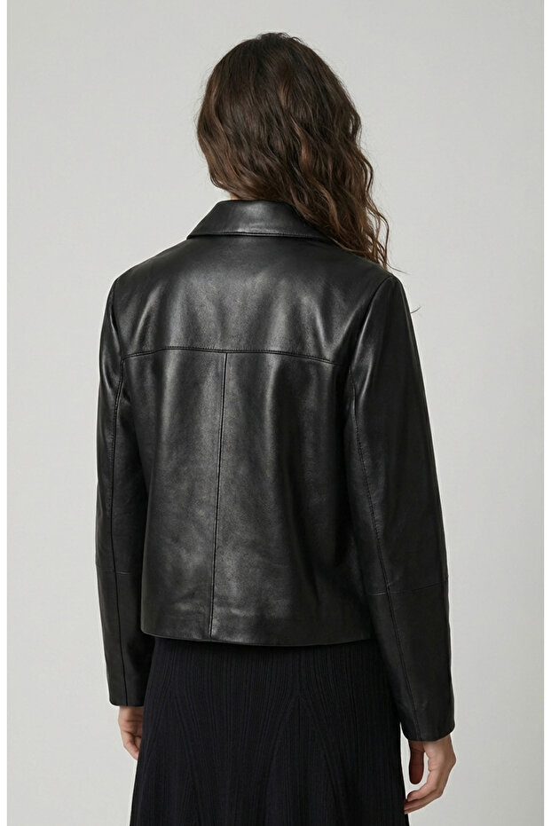 Siyah Deri Mont - 4