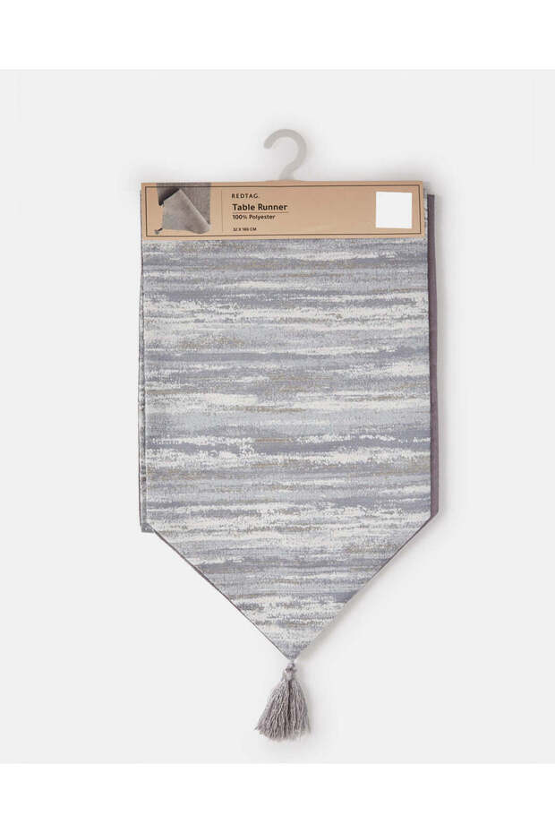 مفرش طاولة رمادي مزخرف - 1