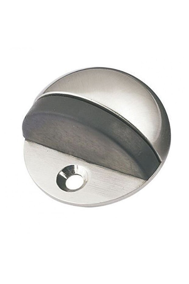 Mcs Half Round Door Stopper, Durable Steel Silver Finish Door Stop for Home & Office