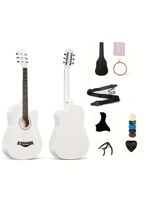 38 Inch Beginner Guitar Combo (White)