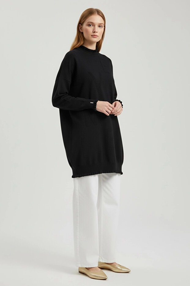 Viskon Triko Tunik - Siyah - 2