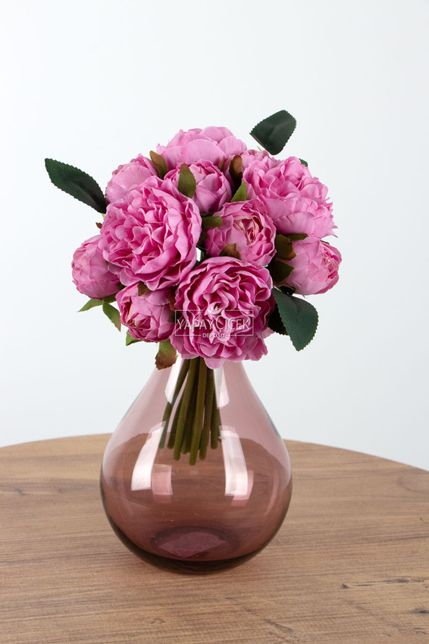 Artificial Luxury Serrated 11-Piece Eremurus Bouquet Dark Pink