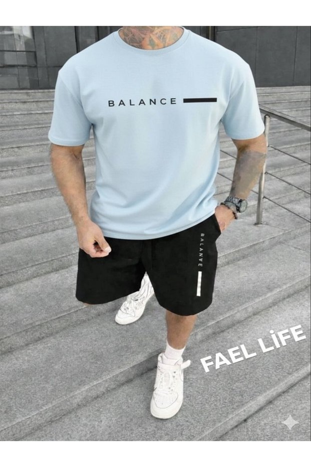 Women'S/Men's Loose Fit T-Shirt and Shorts Balance Set