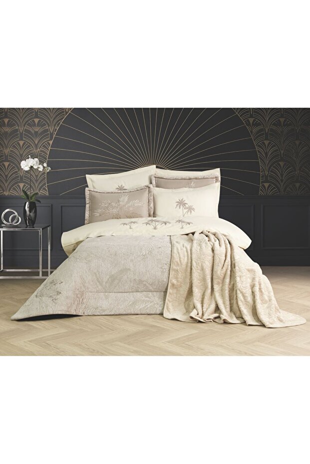 10 Piece Palmira Luxury Dowry Set | 100% Cotton | Stylish & Elegant Design | Soft Textured | Beige