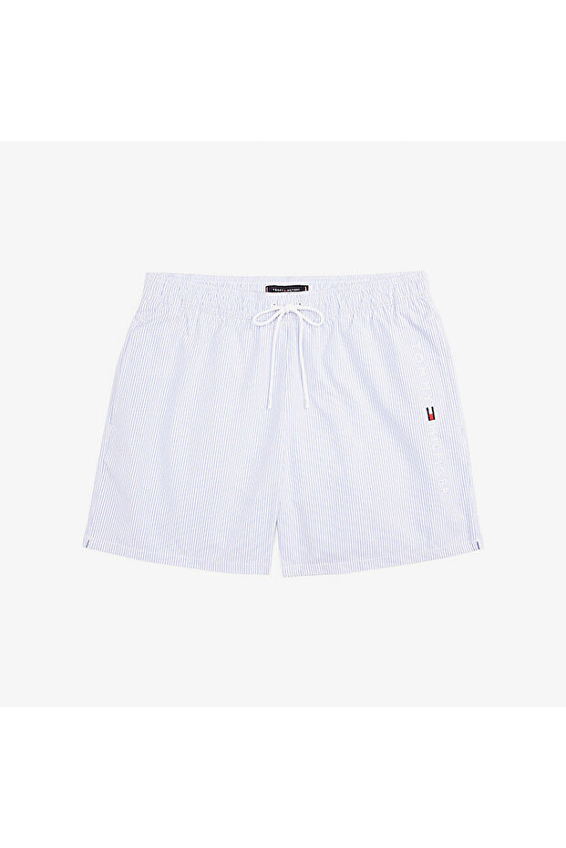 Medium Drawstring Erkek Mavi Deniz Şortu - 4