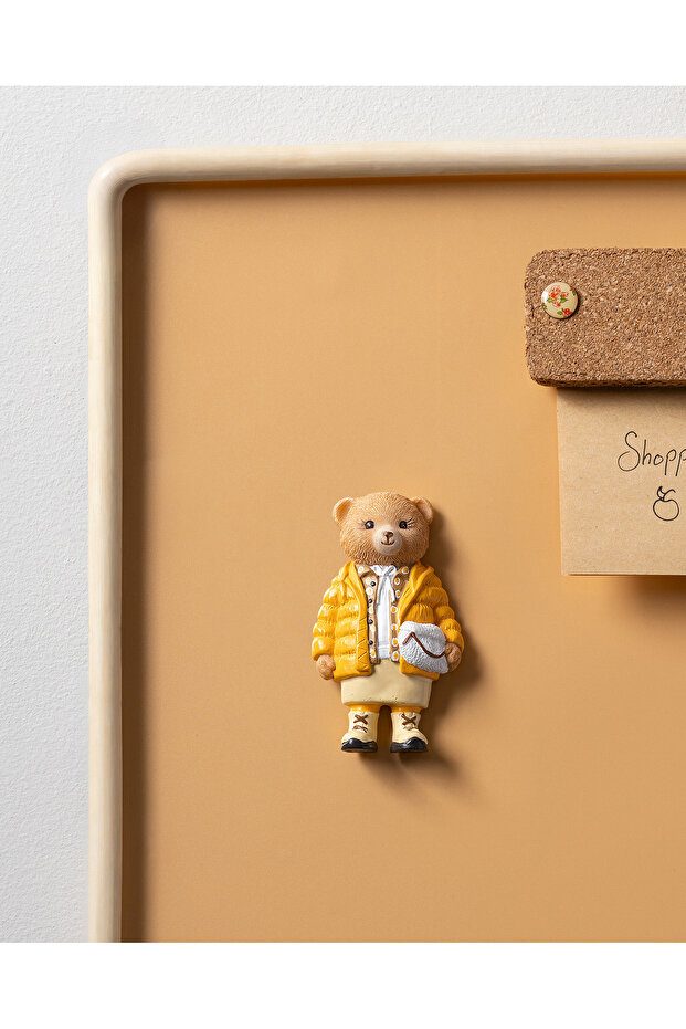 Madelyn Bear Magnet - Sarı - 4x8 cm - 2