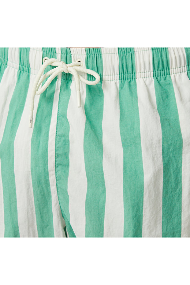 Medium Drawstring Erkek Yeşil Deniz Şortu - 7