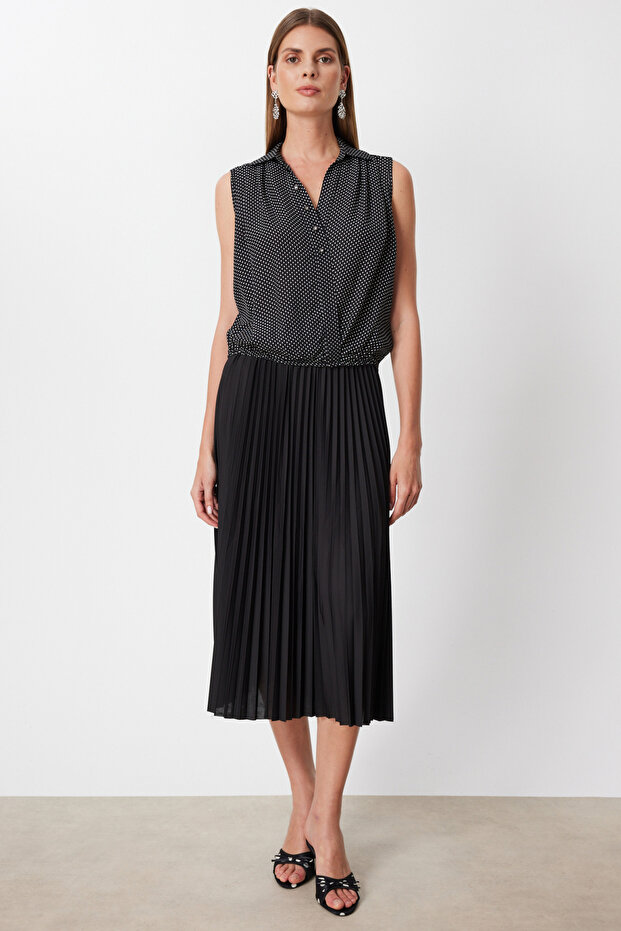 Puantiyeli Kolsuz Bluz - 3