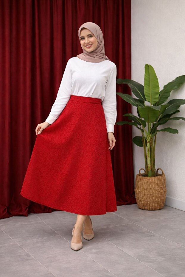 تنورة مطبوعة بنقشة الفهد - 1