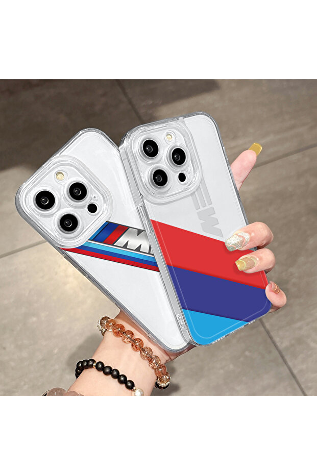 حافظة شفافة متوافقة مع آيفون 16، حافظة هاتف من السيليكون الناعم مع حماية للكاميرا، نمط بي إم دبليو - 7