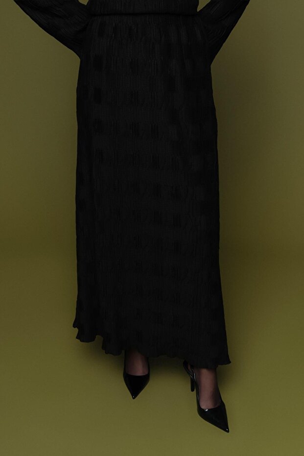 Jakarlı Örme Takım Siyah - 5