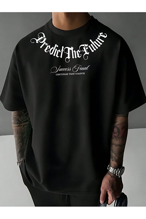 Text Printed T-Shirt – Round Neck, Short Sleeve, Casual