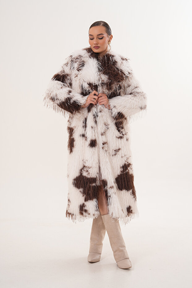 معطف طويل مزين بالشراشيب - 5