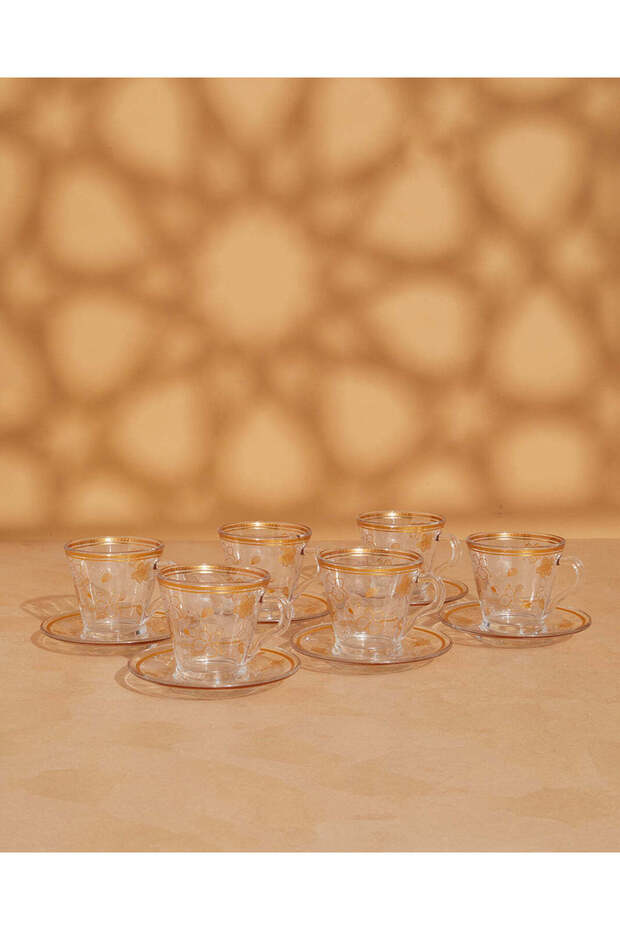 طقم إسبريسو زجاجي شفاف (12 قطعة)